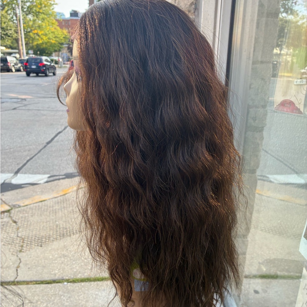 Luxurious Brown Wavy Hair Wig